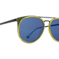 SPY toddy Sunglasses  Gray with Light Blue Flash Mirror Green Apple Black  56-17-147