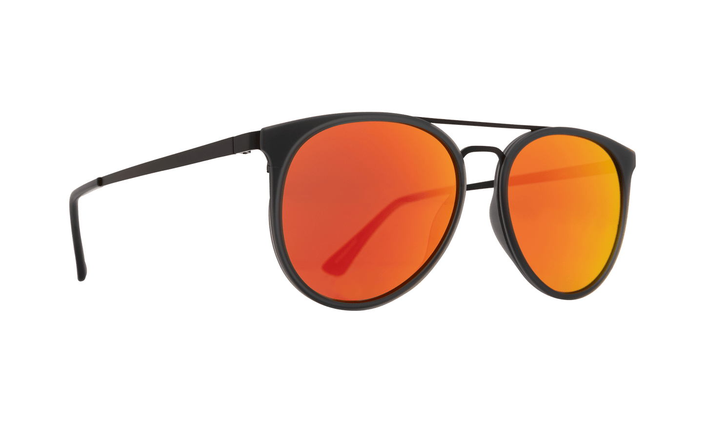 SPY toddy Sunglasses  Bronze with Red Orange Mirror Matte Trans Gray Matte Black  56-17-147
