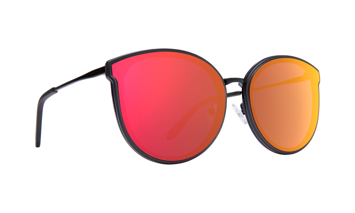 SPY Colada Sunglasses  Rose with Burgundy Flash Mirror Matte Translucent Gray Gloss Black  63-16-155