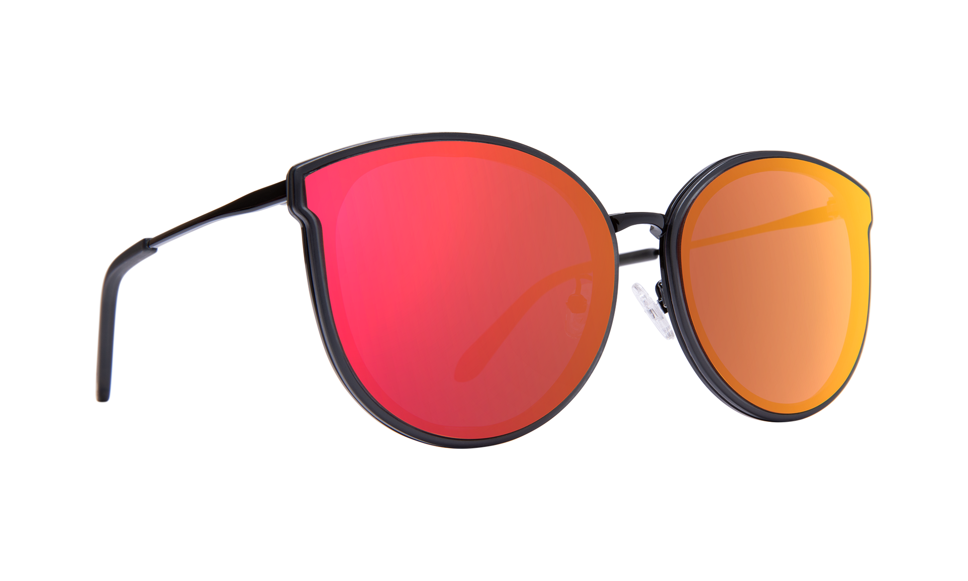 SPY Colada Sunglasses  Rose with Burgundy Flash Mirror Matte Translucent Gray Gloss Black  63-16-155