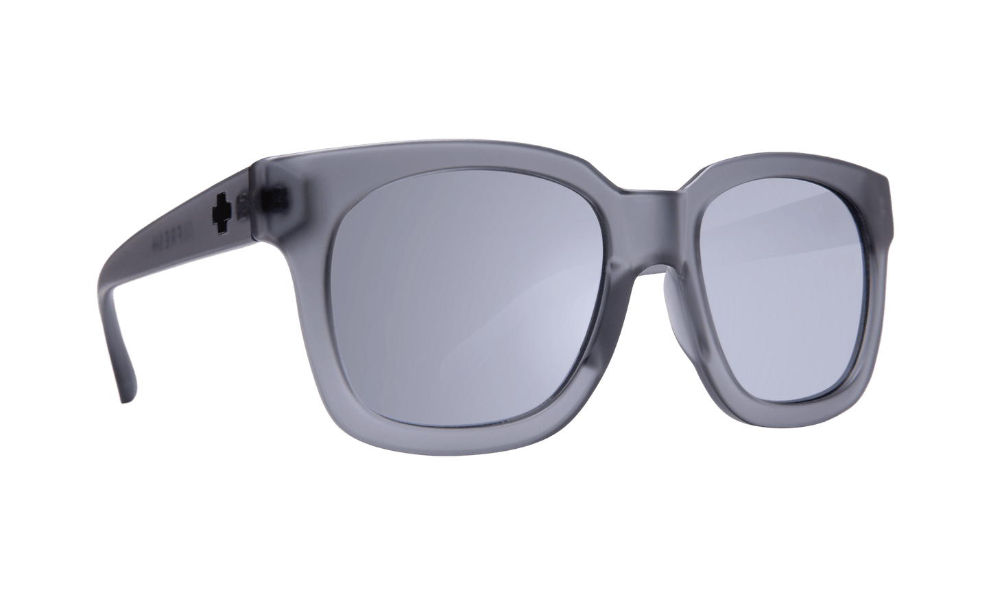 SPY Shandy Sunglasses  Gray with Silver Mirror Matte Translucent Gray  52-20-147