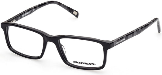 Skechers SE1185 Rectangular Eyeglasses 001-001 - Shiny Black