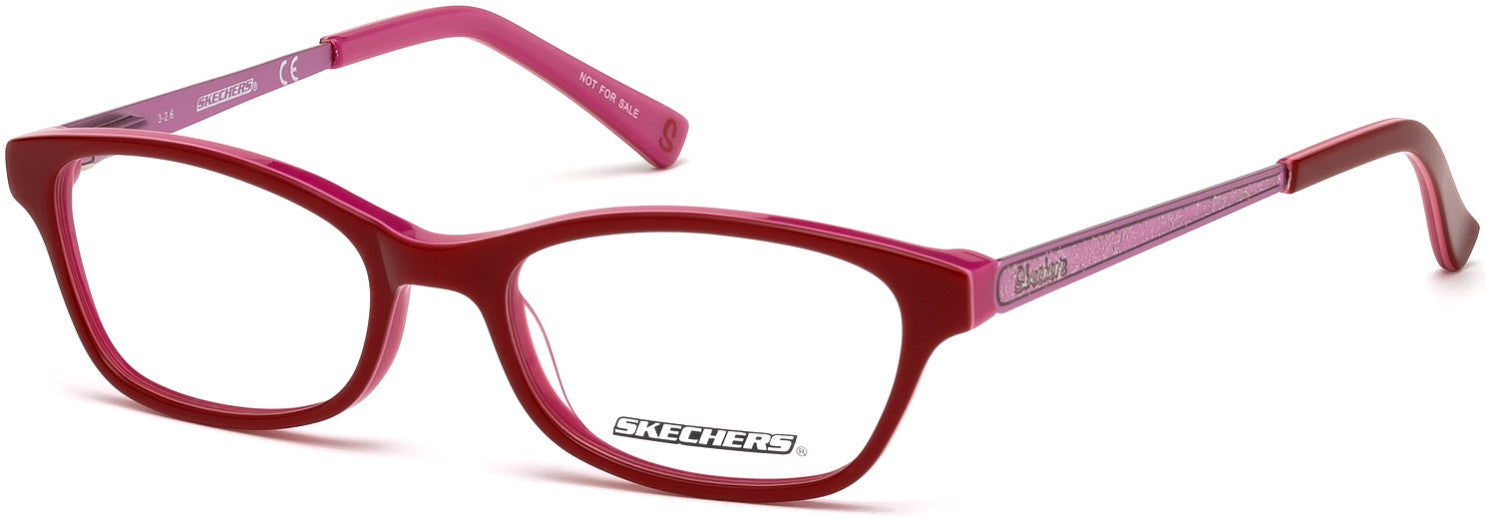 Skechers SE1623 Geometric Eyeglasses 066-066 - Shiny Red