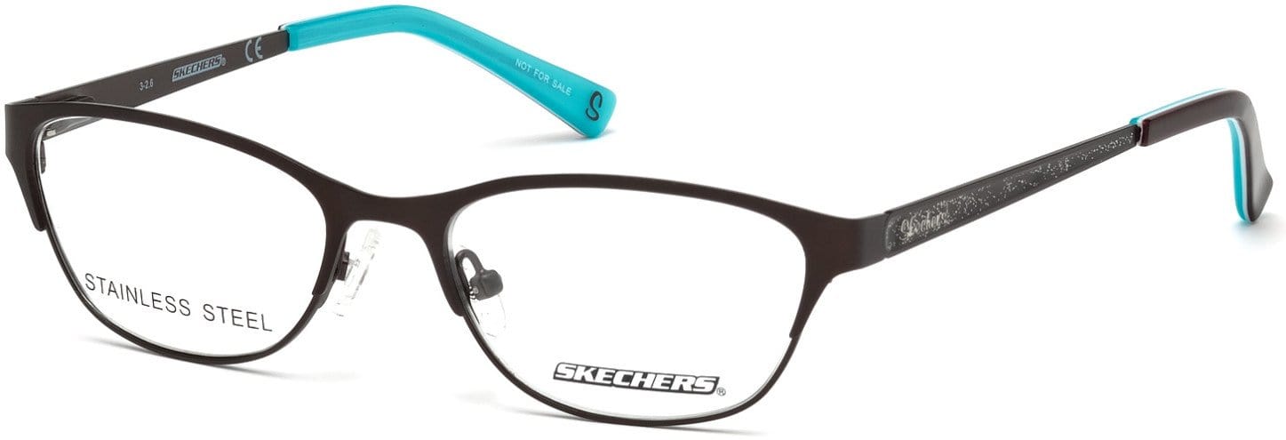 Skechers SE1624 Geometric Eyeglasses 049-049 - Matte Dark Brown