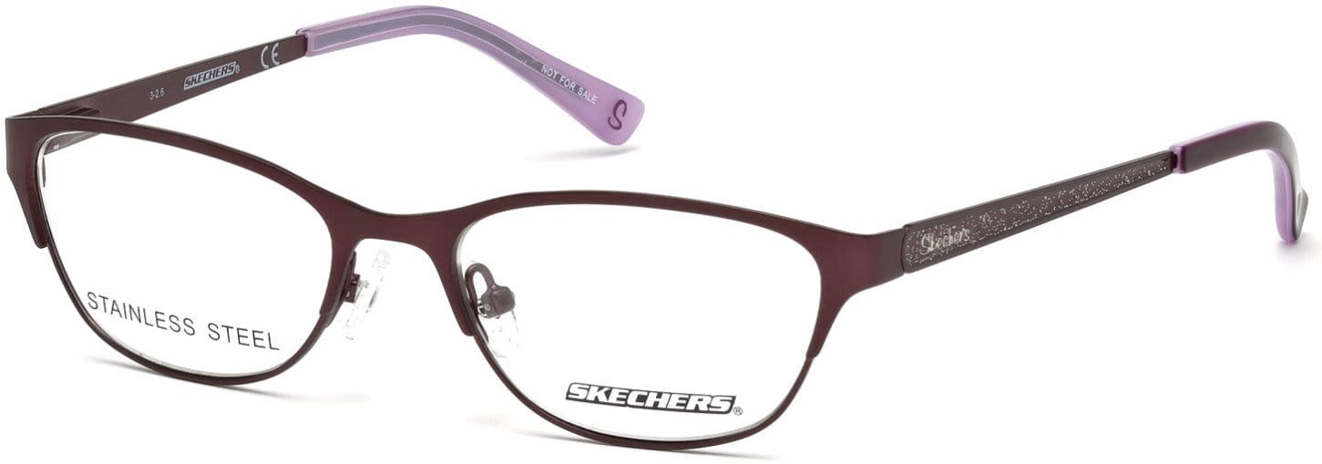 Skechers SE1624 Geometric Eyeglasses 070-070 - Matte Bordeaux