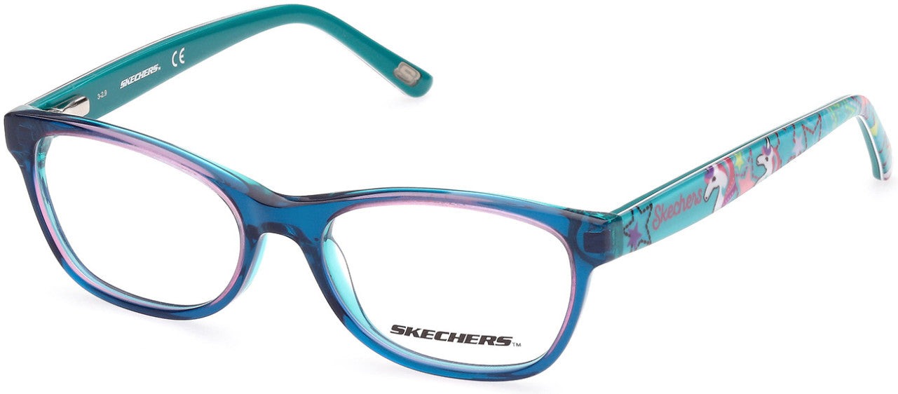 Skechers SE1645 Rectangular Eyeglasses 092-092 - Blue