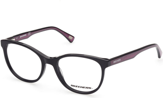 Skechers SE1647 Round Eyeglasses 001-001 - Shiny Black