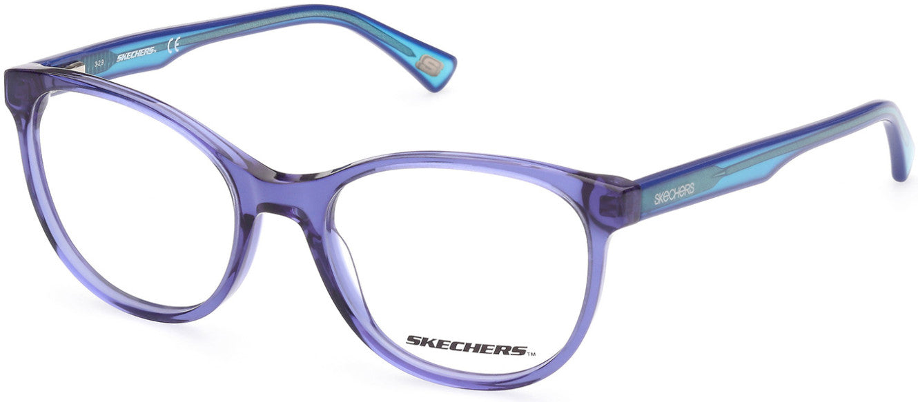 Skechers SE1647 Round Eyeglasses 090-090 - Shiny Blue
