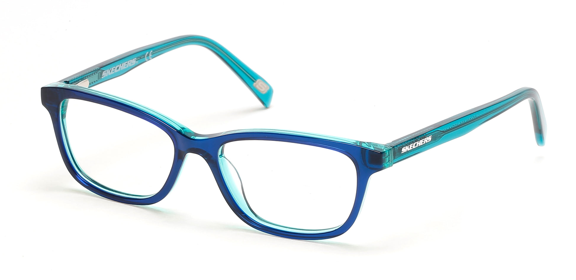 Skechers SE1660 Rectangular Eyeglasses 090-090 - Shiny Blue