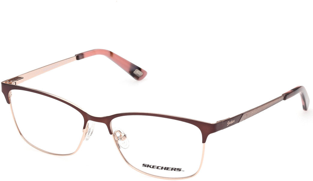 Skechers SE2156 Rectangular Eyeglasses 048-048 - Shiny Dark Brown