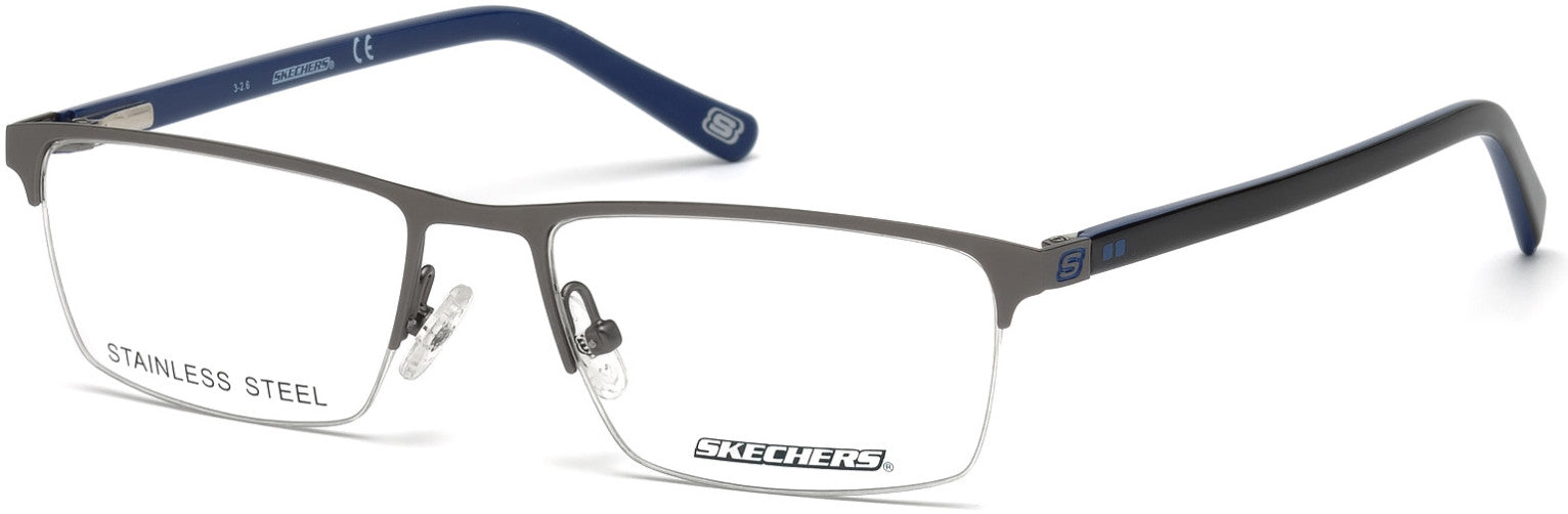 Skechers SE3195 Geometric Eyeglasses 009-009 - Matte Gunmetal