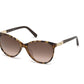 Swarovski SK0123-H Cat Sunglasses 52F-52F - Shiny Brown Havana, Gold Metal Insert, Golden Stone / Grad. Brown Lens