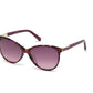 Swarovski SK0123-H Cat Sunglasses 56Z-56Z - Fuchsia Havana,  Gold Metal Insert, Amethyst Stone / Grad. Purple Lens