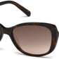 Swarovski SK0124 Butterfly Sunglasses 52F-52F - Dark Havana / Gradient Brown Lenses
