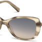 Swarovski SK0124 Butterfly Sunglasses 57B-57B - Shiny Beige / Gradient Smoke Lenses
