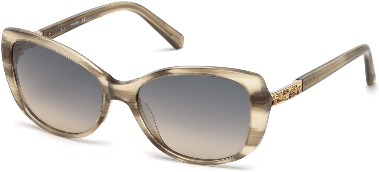 Swarovski SK0124 Butterfly Sunglasses 57B-57B - Shiny Beige / Gradient Smoke Lenses