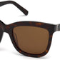 Swarovski SK0125 Square Sunglasses 52E-52E - Dark Havana / Brown