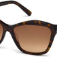 Swarovski SK0135 Square Sunglasses 52F-52F - Dark Havana / Gradient Brown