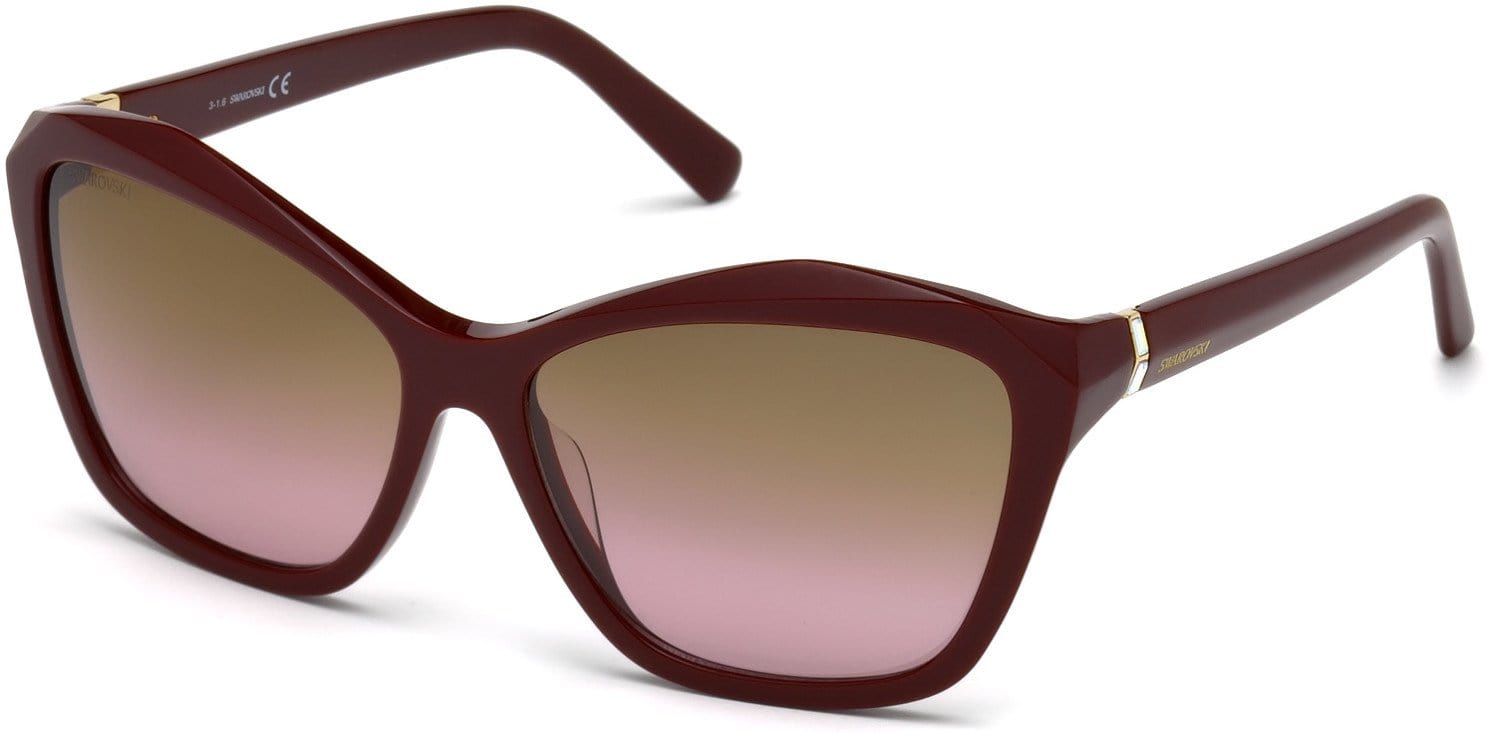 Swarovski SK0135 Square Sunglasses 71F-71F - Bordeaux/other / Gradient Brown