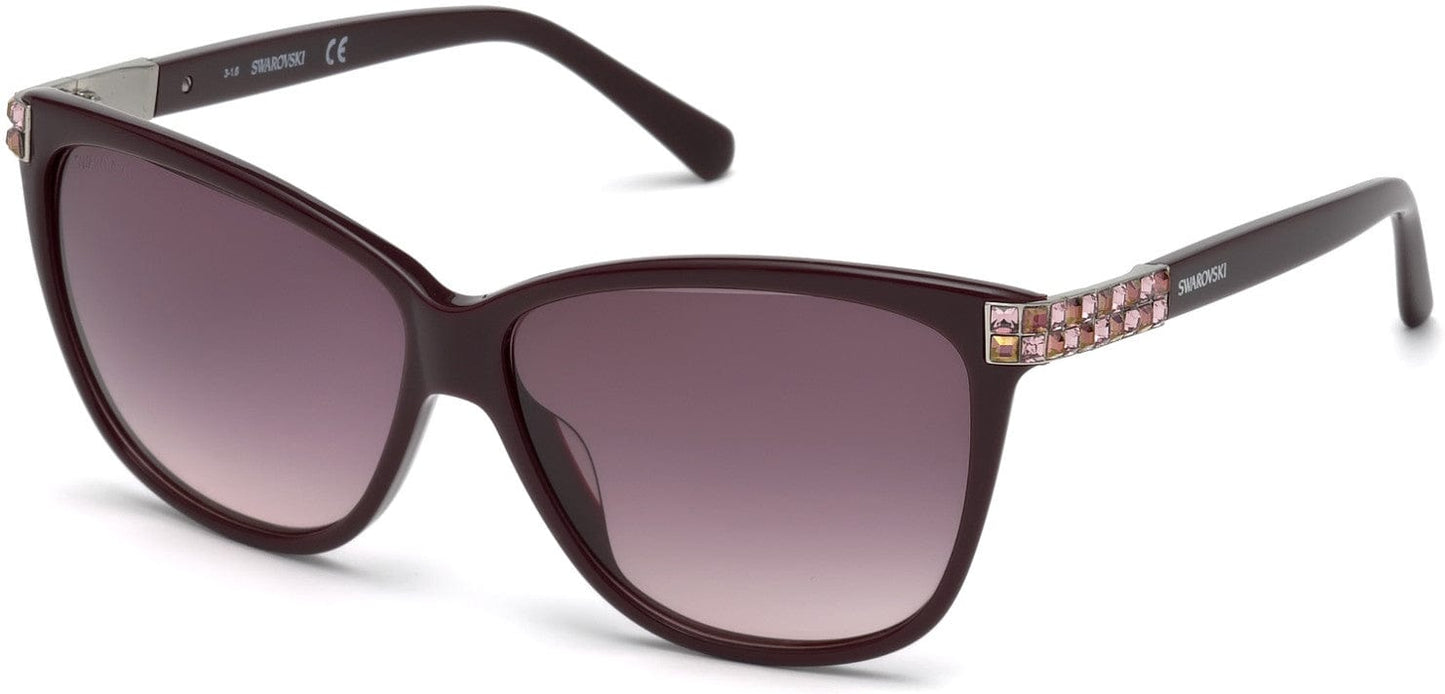 Swarovski SK0137 Square Sunglasses 81Z-81Z - Shiny Violet / Gradient Or Mirror Violet Lenses