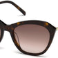 Swarovski SK0143 Cat Sunglasses 52F-52F - Dark Havana / Gradient Brown Lenses