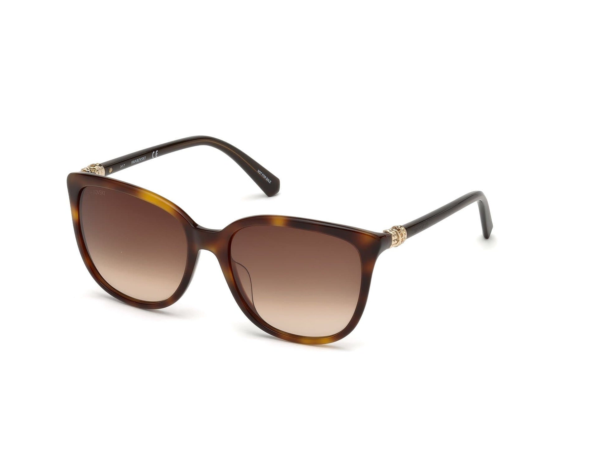 Swarovski SK0146-H Square Sunglasses 52G-52G - Dark Havana / Brown Mirror Lenses