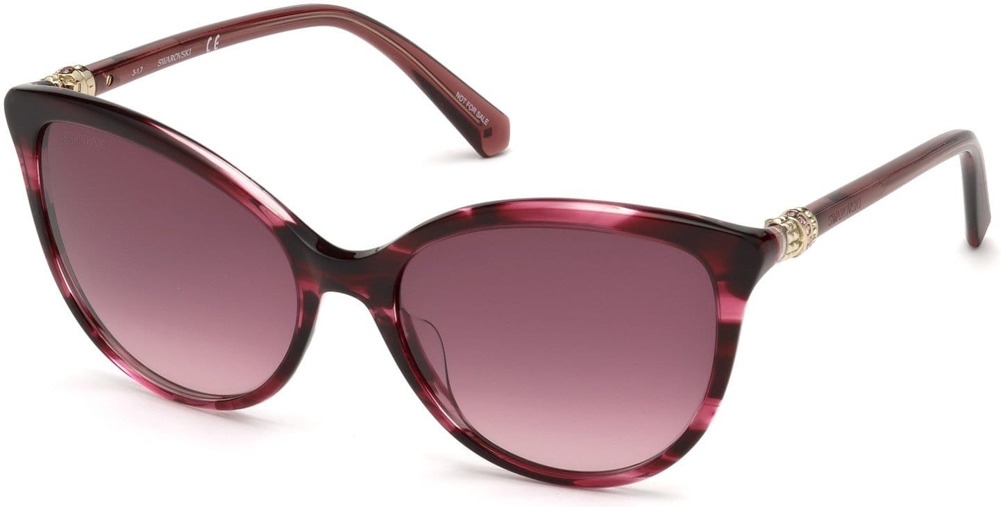 Swarovski SK0147 Cat Sunglasses 69T-69T - Shiny Bordeaux / Gradient Bordeaux Lenses