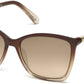 Swarovski SK0148 Square Sunglasses 48G-48G - Shiny Dark Brown / Brown Mirror Lenses