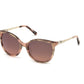 Swarovski SK0155 Round Sunglasses 72G-72G - Shiny Pink / Brown Mirror Lenses