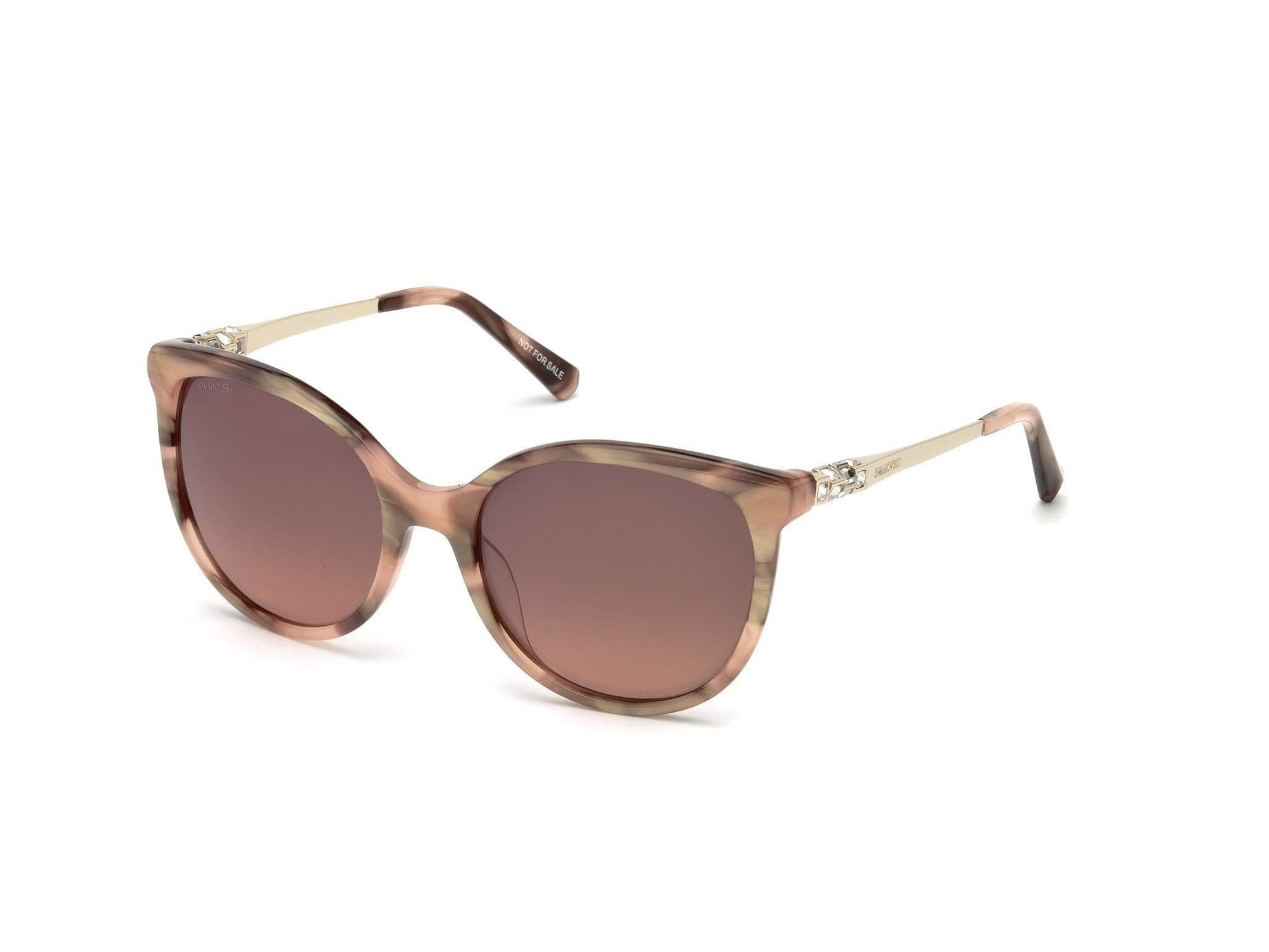 Swarovski SK0155 Round Sunglasses 72G-72G - Shiny Pink / Brown Mirror Lenses