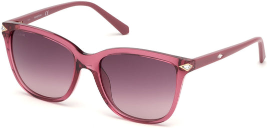 Swarovski SK0192 Square Sunglasses 72T-72T - Shiny Pink / Gradient Bordeaux Lenses
