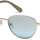 Swarovski SK0205 Round Sunglasses 16X-16X - Shiny Palladium / Blue Mirror Lenses
