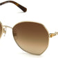 Swarovski SK0266 Geometric Sunglasses 32G-32G - Gold / Brown Mirror Lenses
