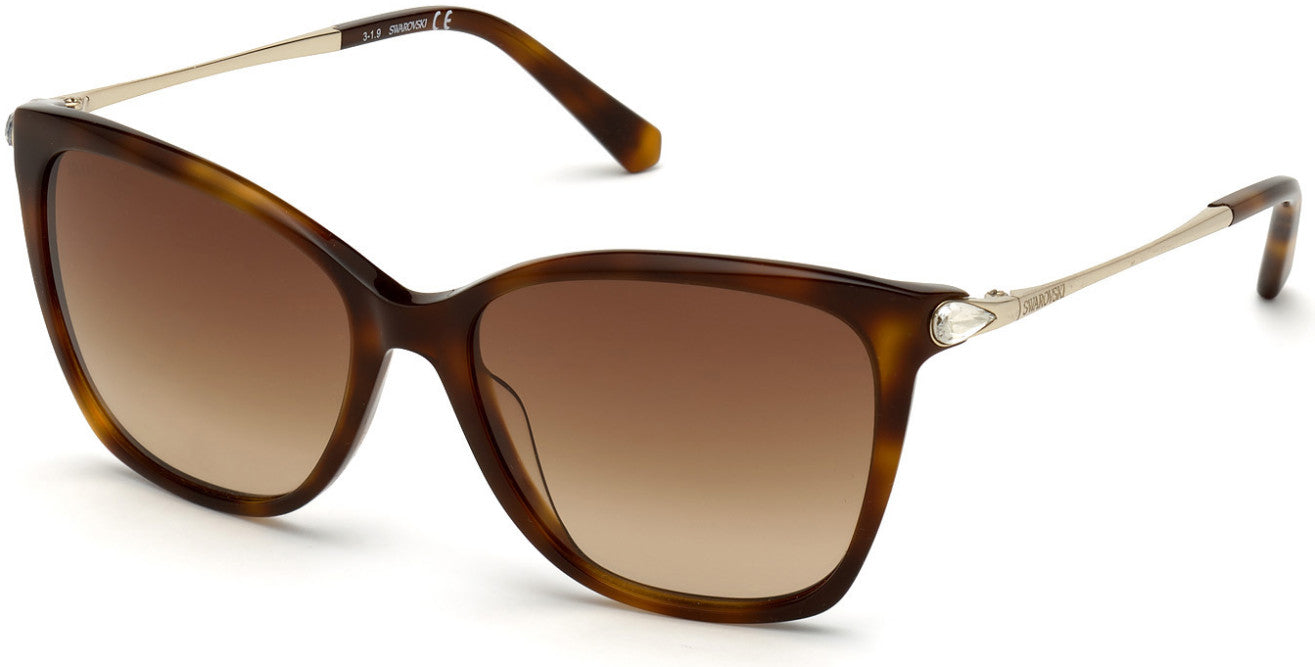 Swarovski SK0267 Cat Sunglasses 52F-52F - Dark Havana / Gradient Brown