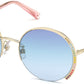 Swarovski SK0280-H Round Sunglasses 32W-32W - Gold / Gradient Blue Lenses