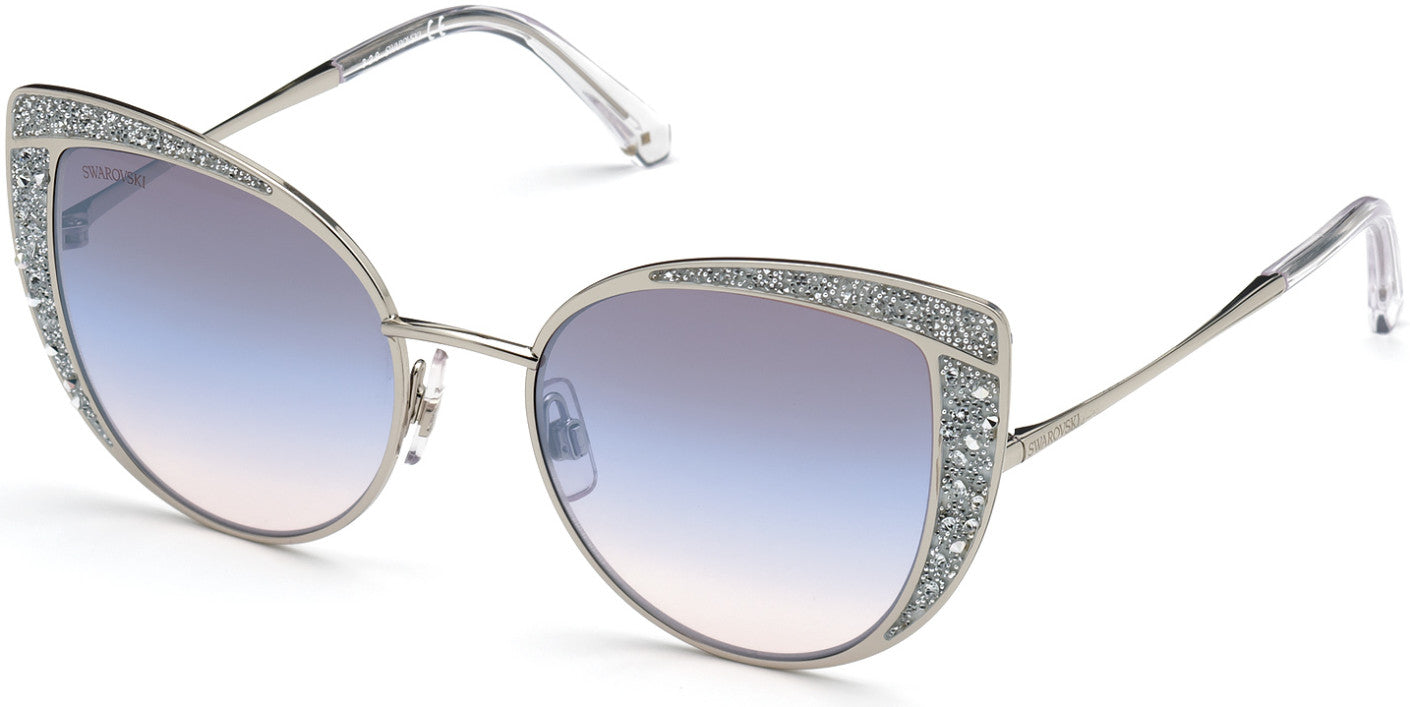 Swarovski SK0282 Cat Sunglasses 16Z-16Z - Shiny Palladium / Gradient