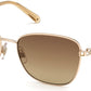 Swarovski SK0284 Rectangular Sunglasses 28F-28F - Shiny Rose Gold / Gradient Brown