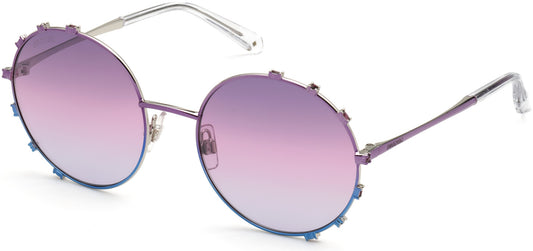 Swarovski SK0289 Round Sunglasses 83Z-83Z - Violet / Gradient Or Mirror Violet
