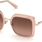 Swarovski SK0324-H Square Sunglasses 72F-72F - Shiny Pink / Gradient Brown