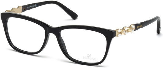 Swarovski SK5133 Fancy Geometric Eyeglasses 001-001 - Shiny Black
