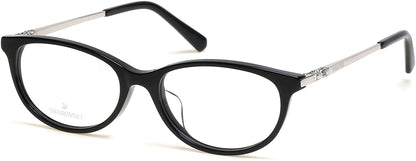 Swarovski SK5294-D Round Eyeglasses 001-001 - Shiny Black