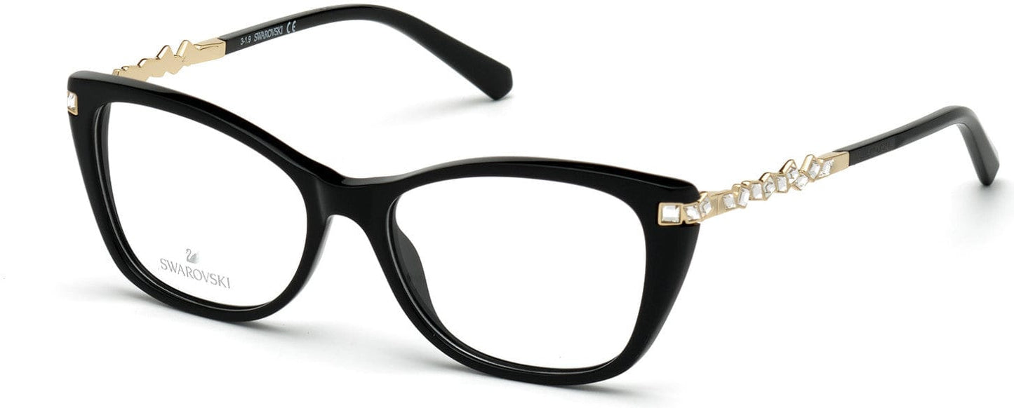 Swarovski SK5343 Butterfly Eyeglasses 001-001 - Shiny Black