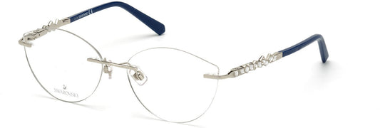 Swarovski SK5346 Geometric Eyeglasses 016-016 - Shiny Palladium