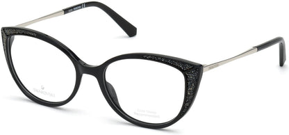 Swarovski SK5362 Cat Eyeglasses 001-001 - Shiny Black