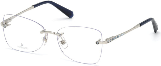 Swarovski SK5374 Butterfly Eyeglasses 016-016 - Shiny Palladium