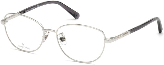 Swarovski SK5386-H Rectangular Eyeglasses 016-016 - Shiny Palladium