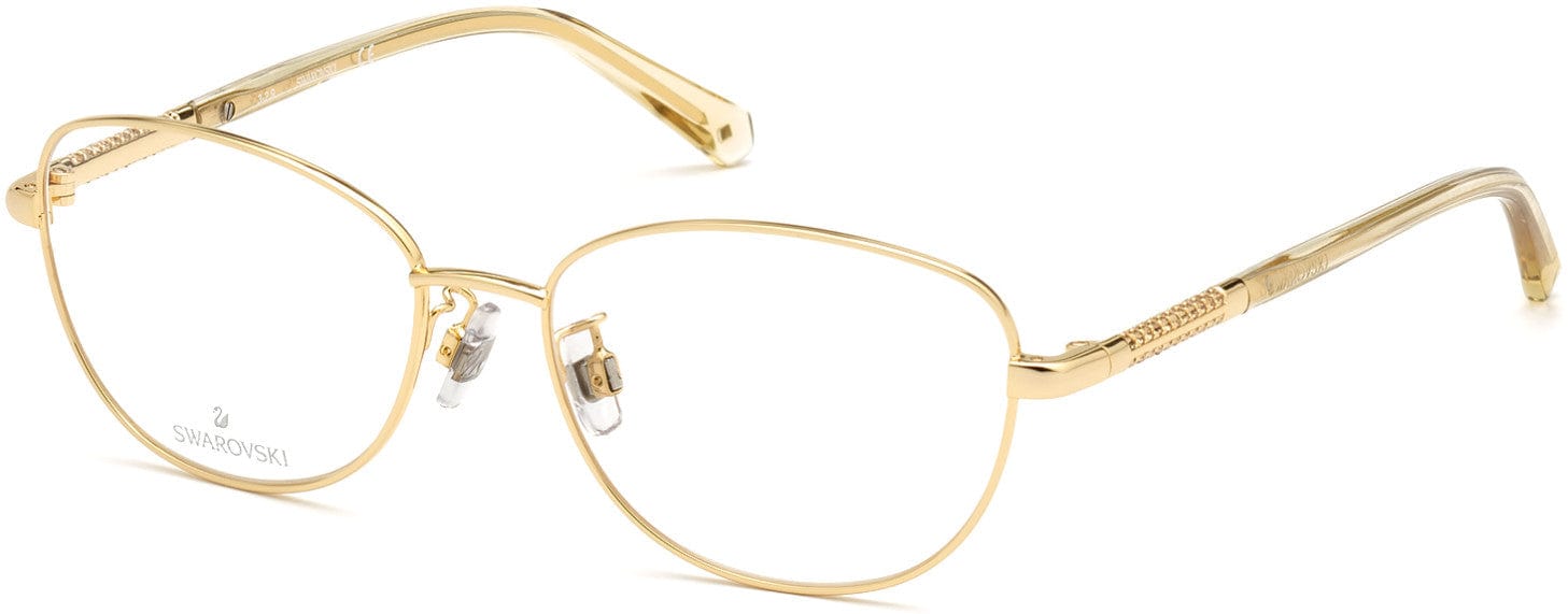 Swarovski SK5386-H Rectangular Eyeglasses 030-030 - Shiny Deep Gold