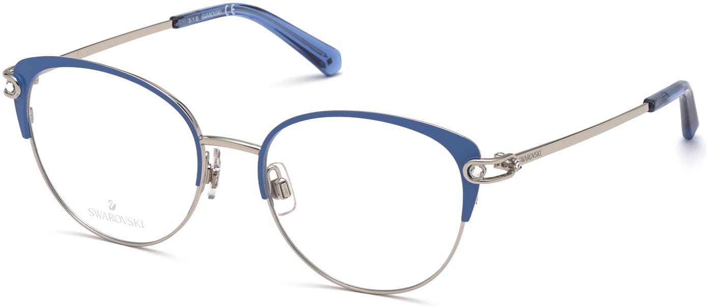 Swarovski SK5397 Cat Eyeglasses 086-086 - Light Blue