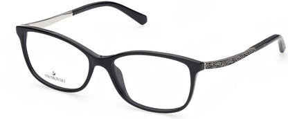 Swarovski SK5412-F Rectangular Eyeglasses 001-001 - Shiny Black