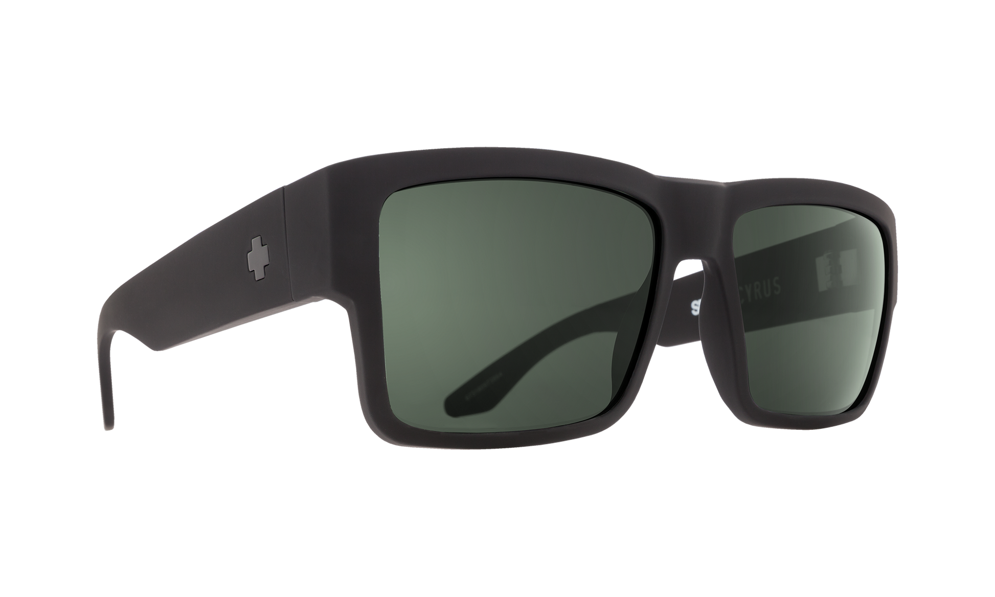SPY Cyrus Sunglasses  Happy Gray Green Polar Soft Matte Black  58-17-145